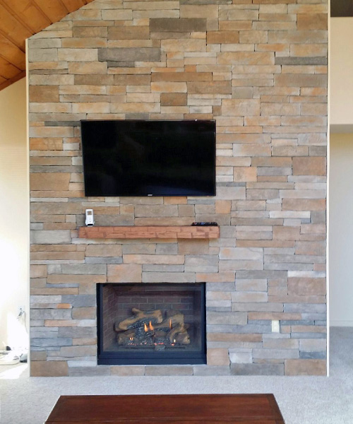 custom fireplace surround install in Franklin NH