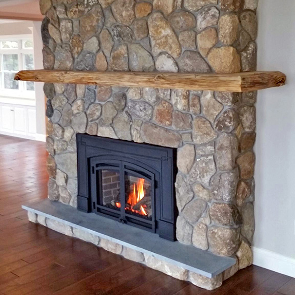 natural stonework for fireplace hearth in Northfield NH