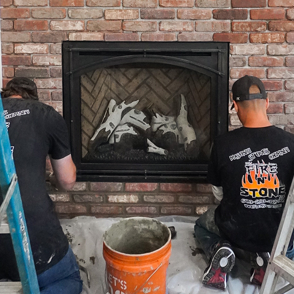 custom stone fireplace hearth renovation in New Hampton NH