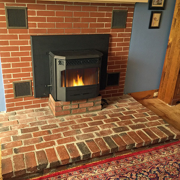 pellet fireplace insert installation in Tilton NH