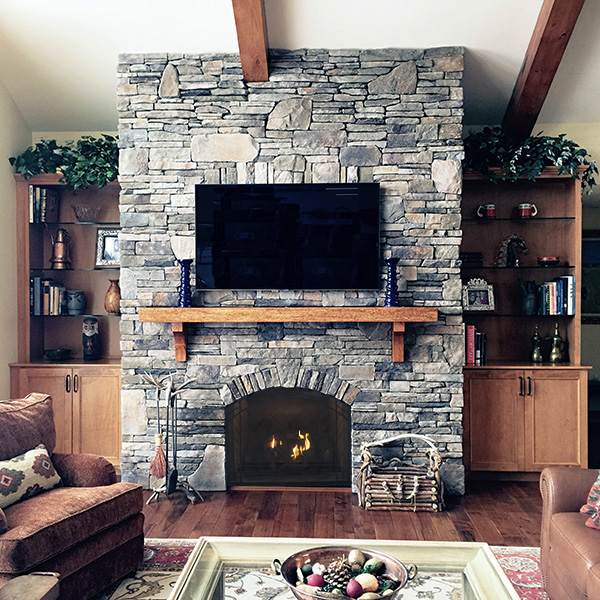 beautiful fireplace hearth remodel in Concord NH