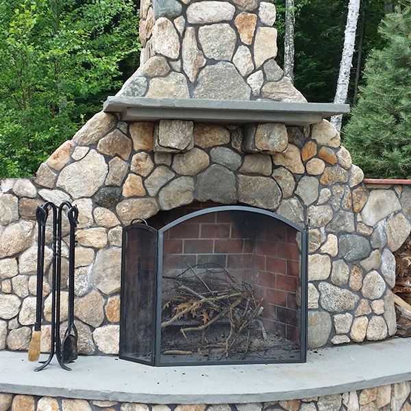 Outdoor fireplace renovation in alton nh