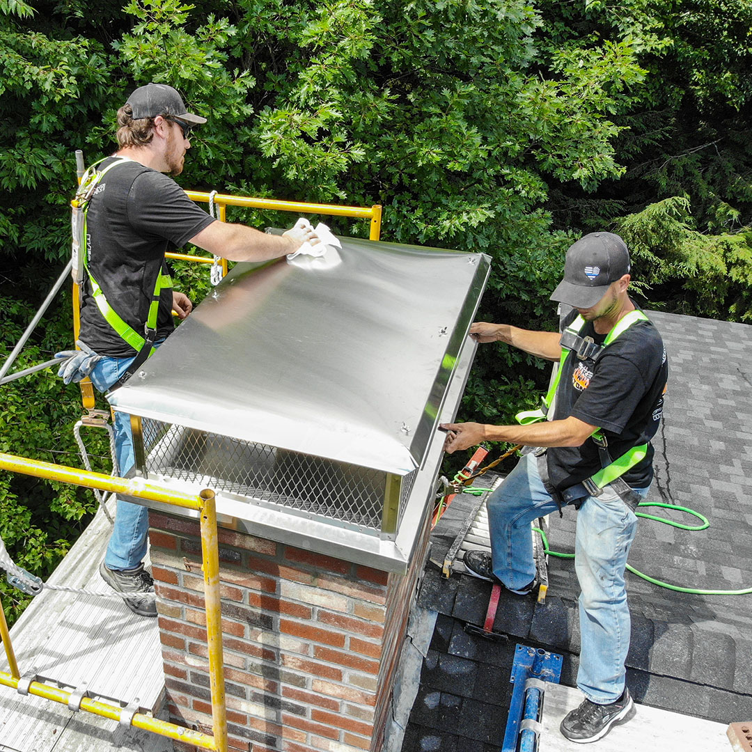 Chimney cap installation in Lincoln NH