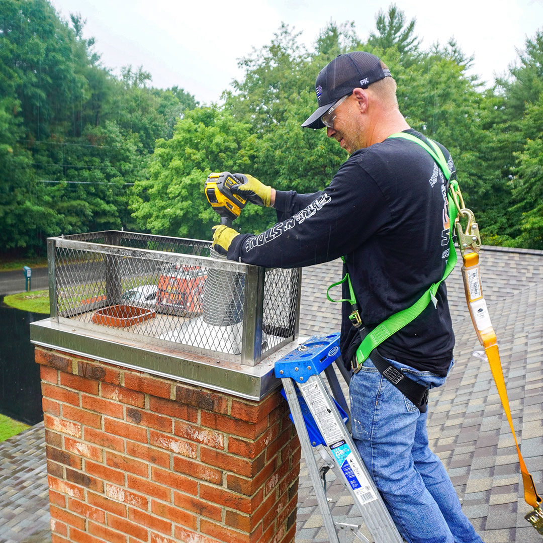 Chimney cap installation in Gilford NH