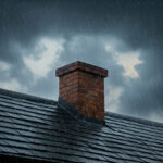 Summer storm on chimney in Laconia, NH