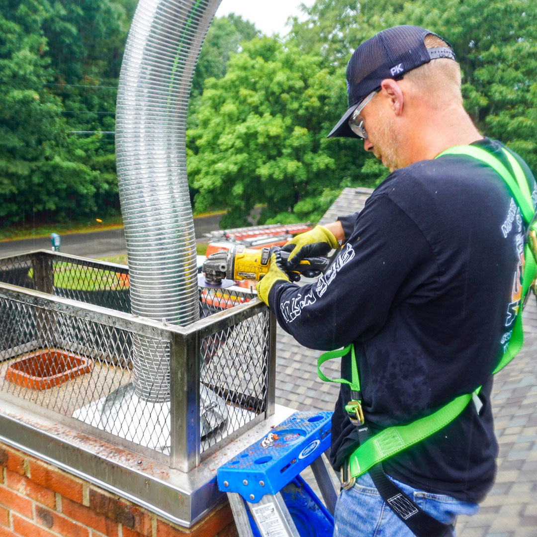 New chimney liner installation in Manchester, NH.