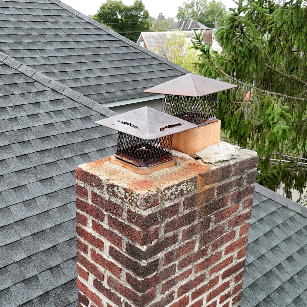 Damaged Chimney Crown and Cap in the New Hampshire Lakes Region, Fire N Stone 