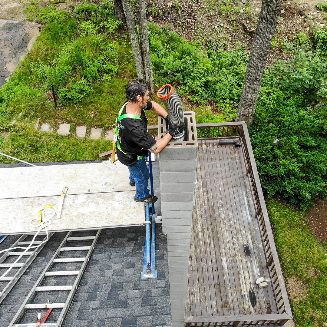 Chimney Liner installation in Central New Hampshire by Fire N' Stone